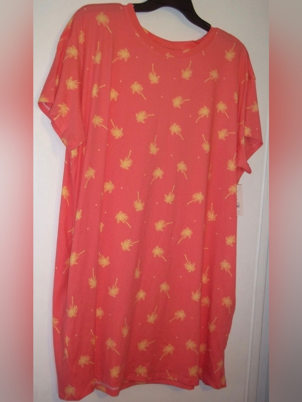 JOYSPUN Coral Palm Tree Tee Dress